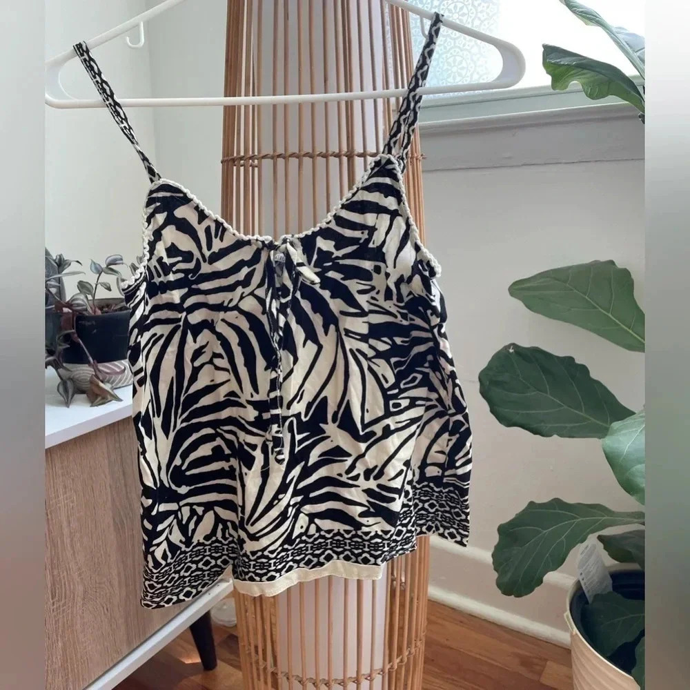 Patrons of peace tank top in zebra style animal print